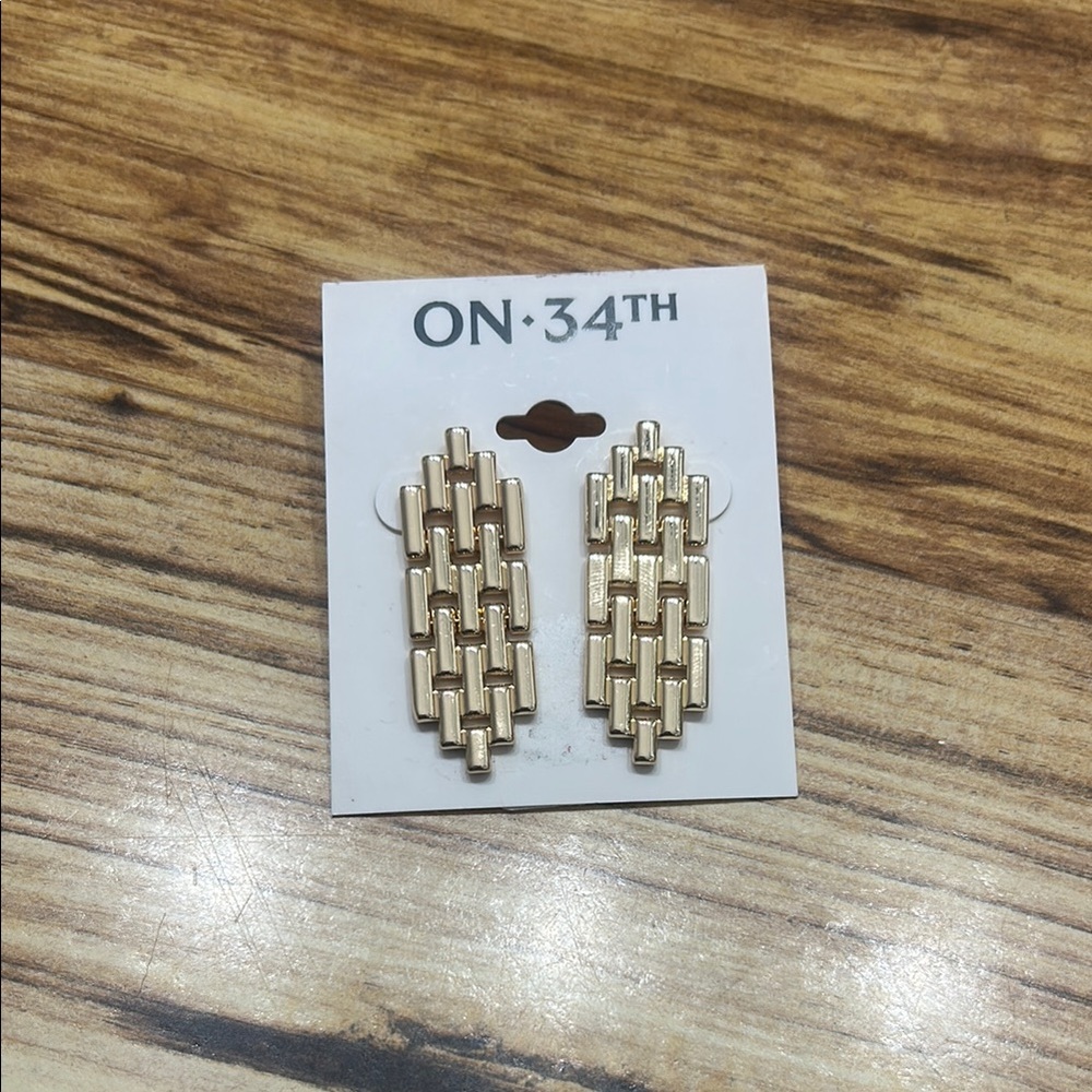 Gold Geometric Art Deco Earrings